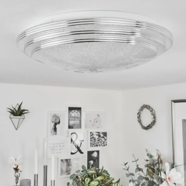 hofstein Plafonnier Villeveyrac LED Blanc, 1 lumière, Télécommandes* Lampes Modernes