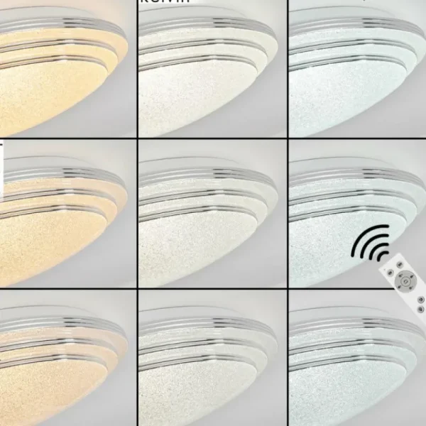 hofstein Plafonnier Villeveyrac LED Blanc, 1 lumière, Télécommandes* Lampes Modernes