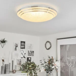 hofstein Plafonnier Villeveyrac LED Blanc, 1 lumière, Télécommandes* Lampes Modernes
