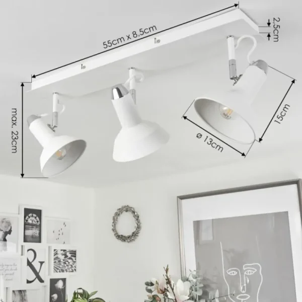 hofstein Plafonnier Vouzy Blanc, 3 lumières* Lampes Modernes
