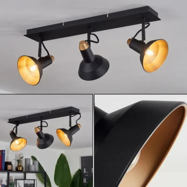 hofstein Plafonnier Vouzy Noir, 3 lumières* Lampes Modernes