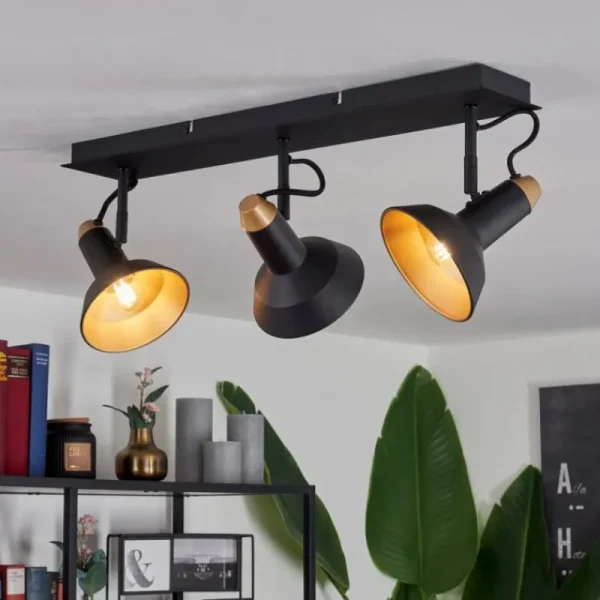 hofstein Plafonnier Vouzy Noir, 3 lumières* Lampes Modernes