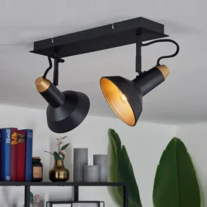 hofstein Plafonnier Vouzy Noir, 2 lumières* Lampes Modernes