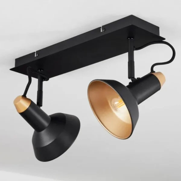 hofstein Plafonnier Vouzy Noir, 2 lumières* Lampes Modernes