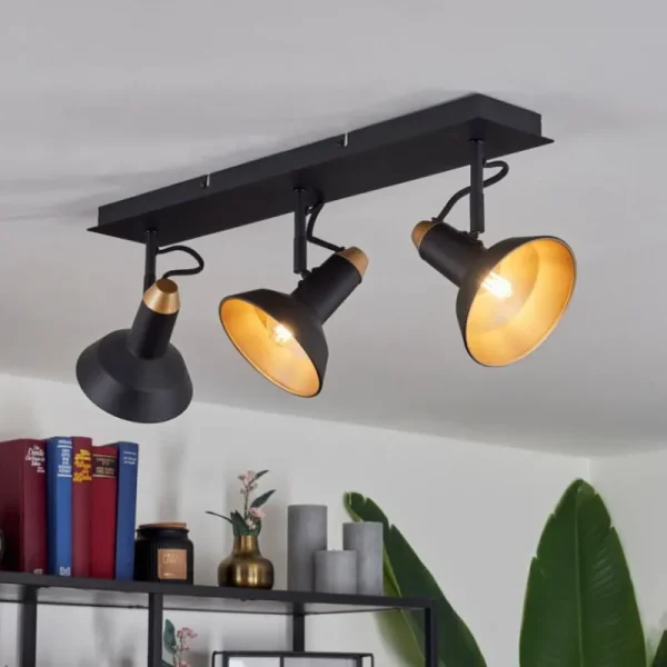hofstein Plafonnier Vouzy Noir, 3 lumières* Lampes Modernes