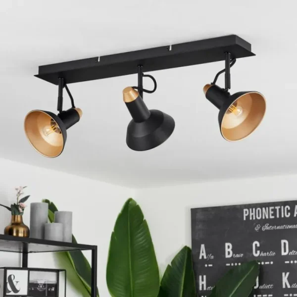 hofstein Plafonnier Vouzy Noir, 3 lumières* Lampes Modernes