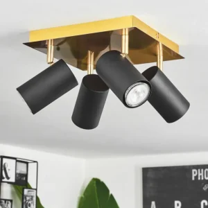 hofstein Plafonnier Zuoz Laiton, Noir, 4 lumières* Lampes Modernes