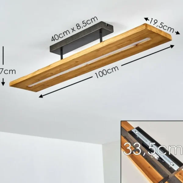 hofstein Plafonnier Adak LED Gris, 1 lumière* Lampes Modernes