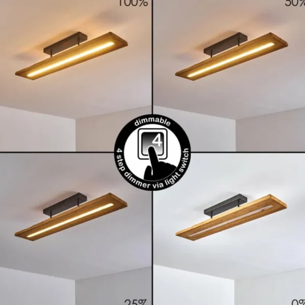 hofstein Plafonnier Adak LED Gris, 1 lumière* Lampes Modernes