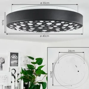 hofstein Plafonnier Agodim LED Noir, Blanc, 1 lumière, Télécommandes, Changeur de couleurs* Lampes Modernes