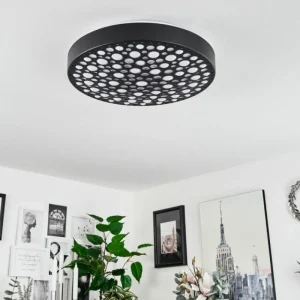hofstein Plafonnier Agodim LED Noir, Blanc, 1 lumière, Télécommandes, Changeur de couleurs* Lampes Modernes