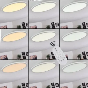 hofstein Plafonnier Ailik LED Blanc, 1 lumière, Télécommandes* Lampes Modernes