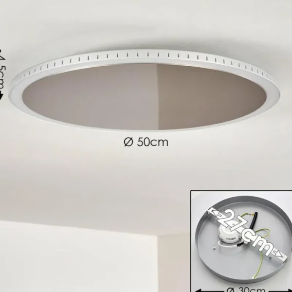 hofstein Plafonnier Aitrach LED Argenté, Blanc, 1 lumière* Lampes Modernes