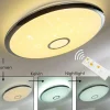 hofstein Plafonnier Alar LED Chrome, Blanc, 1 lumière, Télécommandes* Lampes Modernes