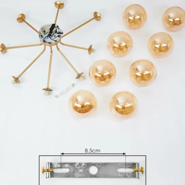 hofstein Plafonnier Alden Laiton, 8 lumières* Lampes En Verre