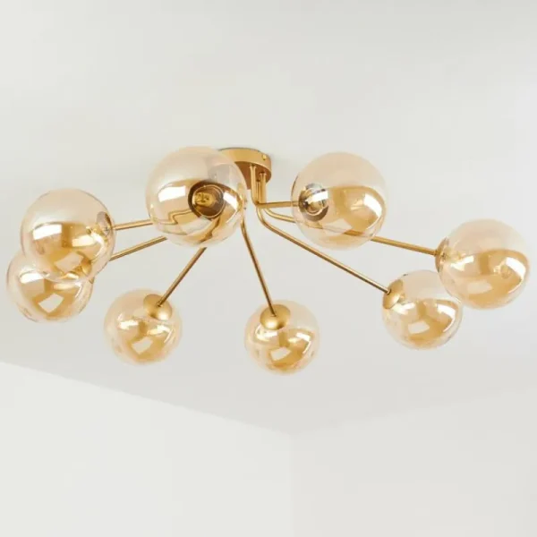 hofstein Plafonnier Alden Laiton, 8 lumières* Lampes En Verre