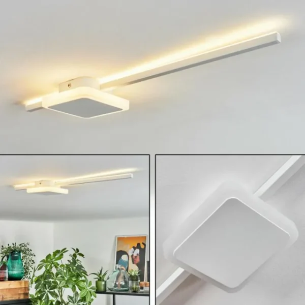 hofstein Plafonnier Amdal LED Blanc, 2 lumières* Lampes Modernes