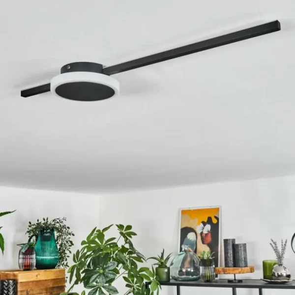 hofstein Plafonnier Amdal LED Noir, 2 lumières* Lampes Modernes
