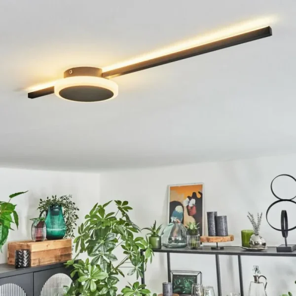 hofstein Plafonnier Amdal LED Noir, 2 lumières* Lampes Modernes