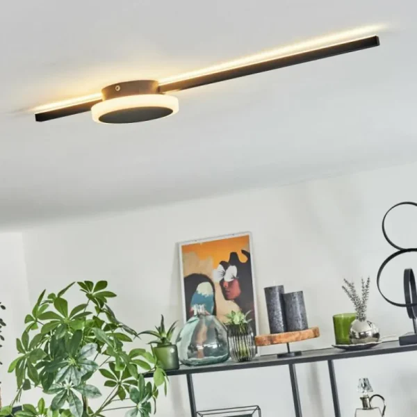 hofstein Plafonnier Amdal LED Noir, 2 lumières* Lampes Modernes