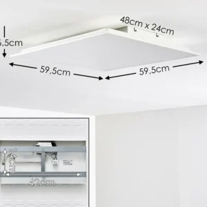 hofstein Plafonnier Antria LED Blanc, 1 lumière, Télécommandes, Changeur de couleurs* Lampes Modernes