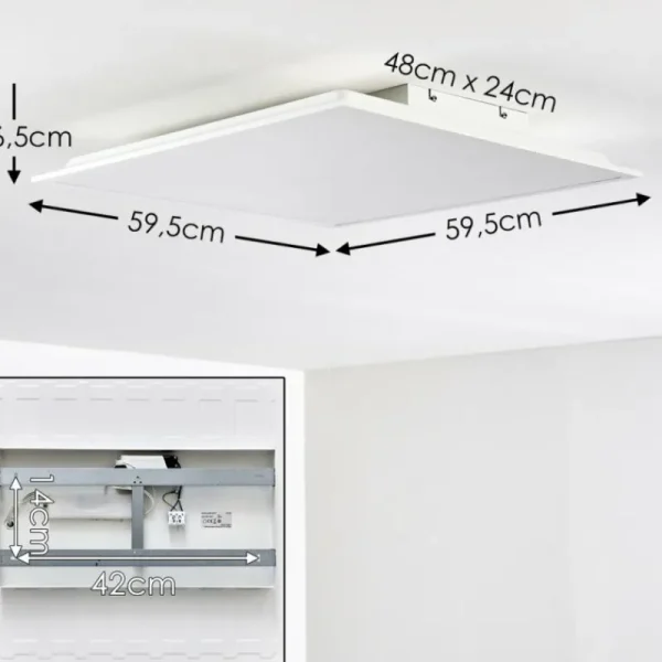 hofstein Plafonnier Antria LED Blanc, 1 lumière, Télécommandes, Changeur de couleurs* Lampes Modernes