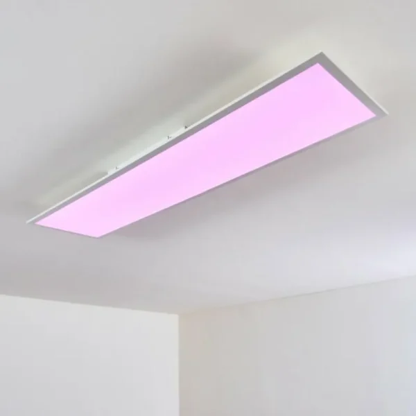 hofstein Plafonnier Antria LED Blanc, 1 lumière, Télécommandes, Changeur de couleurs* Lampes Modernes