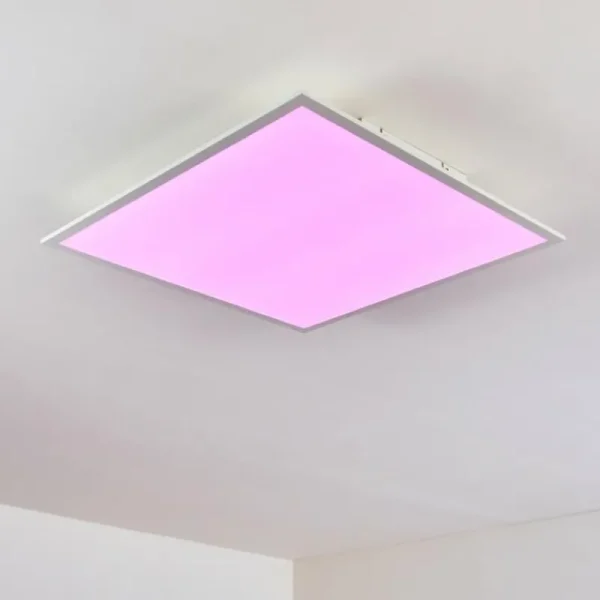hofstein Plafonnier Antria LED Blanc, 1 lumière, Télécommandes, Changeur de couleurs* Lampes Modernes