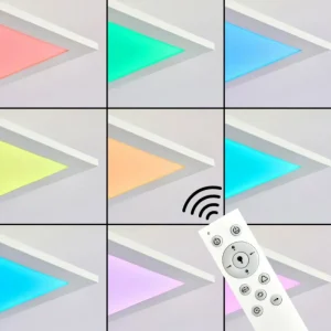 hofstein Plafonnier Antria LED Blanc, 1 lumière, Télécommandes, Changeur de couleurs* Lampes Modernes