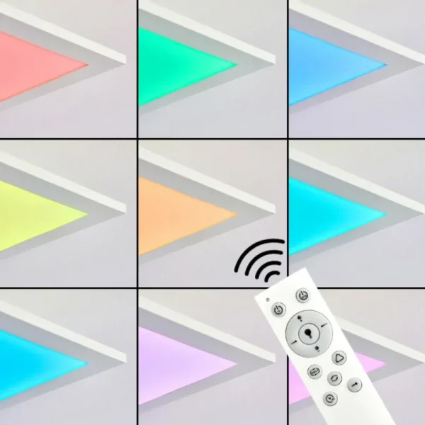 hofstein Plafonnier Antria LED Blanc, 1 lumière, Télécommandes, Changeur de couleurs* Lampes Modernes