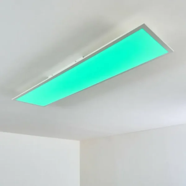 hofstein Plafonnier Antria LED Blanc, 1 lumière, Télécommandes, Changeur de couleurs* Lampes Modernes