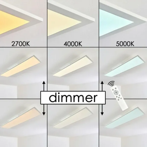 hofstein Plafonnier Antria LED Blanc, 1 lumière, Télécommandes, Changeur de couleurs* Lampes Modernes