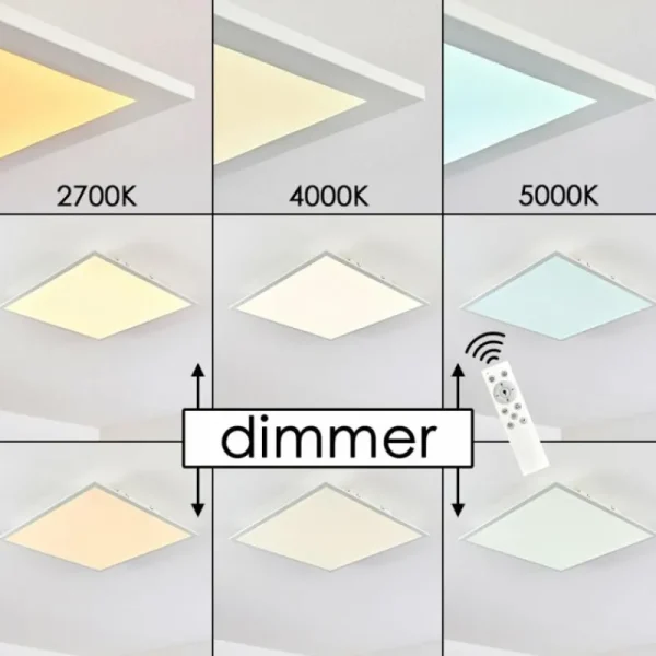 hofstein Plafonnier Antria LED Blanc, 1 lumière, Télécommandes, Changeur de couleurs* Lampes Modernes