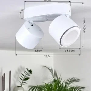 hofstein Plafonnier Appleton LED Blanc, 2 lumières* Lampes Modernes