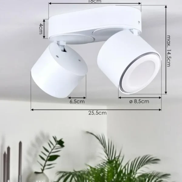 hofstein Plafonnier Appleton LED Blanc, 2 lumières* Lampes Modernes