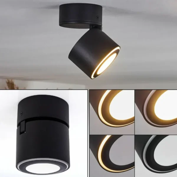 hofstein Plafonnier Appleton LED Noir, 1 lumière* Lampes Modernes