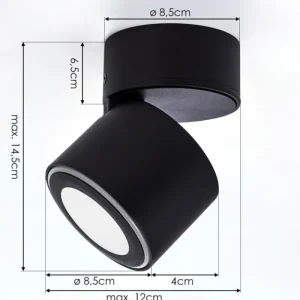 hofstein Plafonnier Appleton LED Noir, 1 lumière* Lampes Modernes