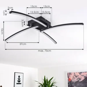 hofstein Plafonnier Aringa LED Noir, 1 lumière* Lampes Modernes