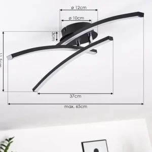 hofstein Plafonnier Aringa LED Noir, 1 lumière* Lampes Modernes