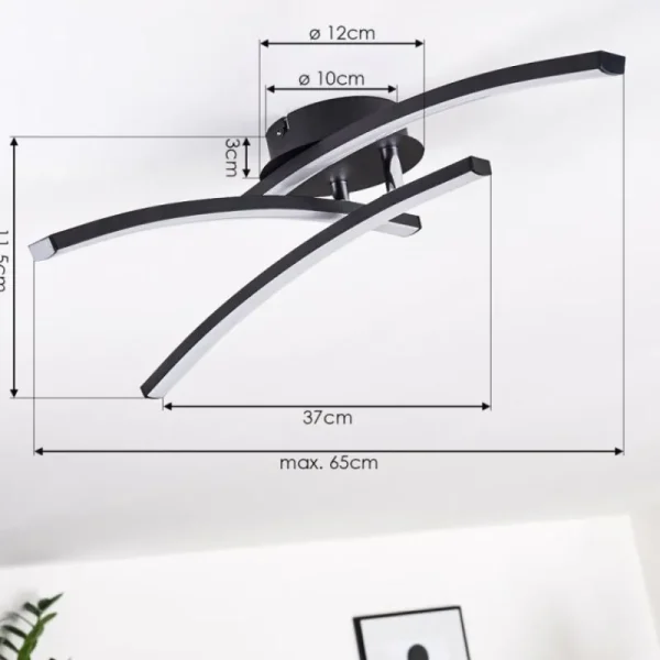 hofstein Plafonnier Aringa LED Noir, 1 lumière* Lampes Modernes