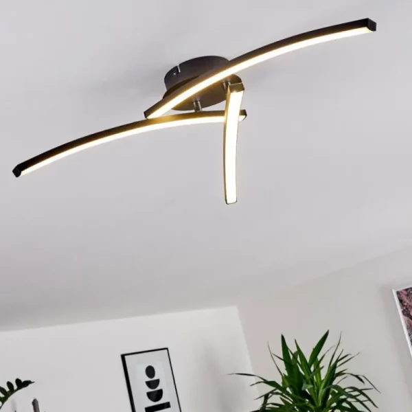 hofstein Plafonnier Aringa LED Noir, 1 lumière* Lampes Modernes