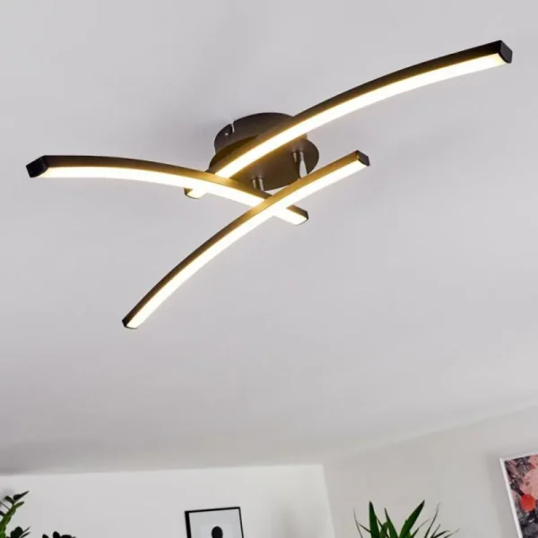 hofstein Plafonnier Aringa LED Noir, 1 lumière* Lampes Modernes