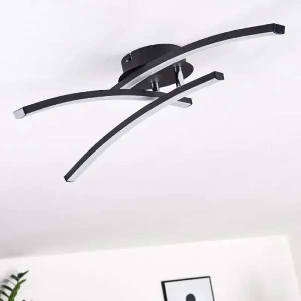 hofstein Plafonnier Aringa LED Noir, 1 lumière* Lampes Modernes