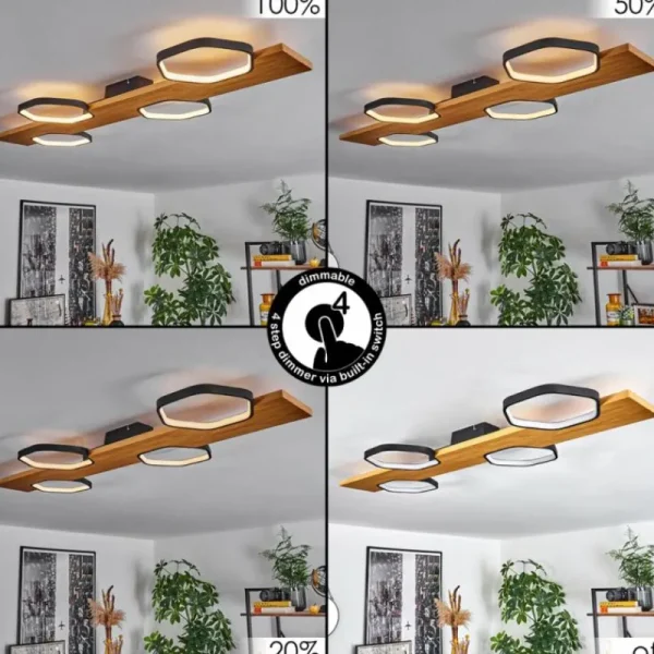 hofstein Plafonnier Arminda LED Écru, Noir, 1 lumière* Lampes Modernes