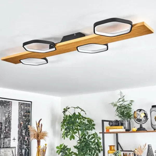 hofstein Plafonnier Arminda LED Écru, Noir, 1 lumière* Lampes Modernes