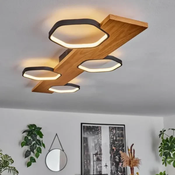 hofstein Plafonnier Arminda LED Écru, Noir, 1 lumière* Lampes Modernes