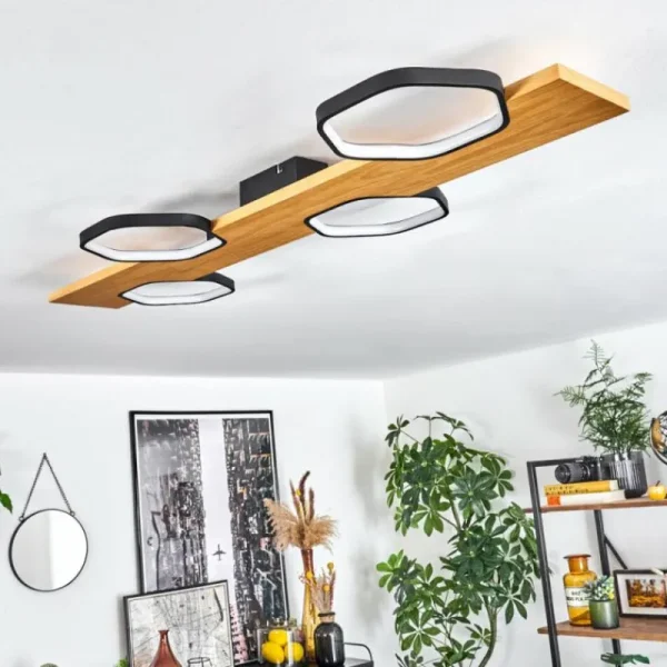 hofstein Plafonnier Arminda LED Écru, Noir, 1 lumière* Lampes Modernes