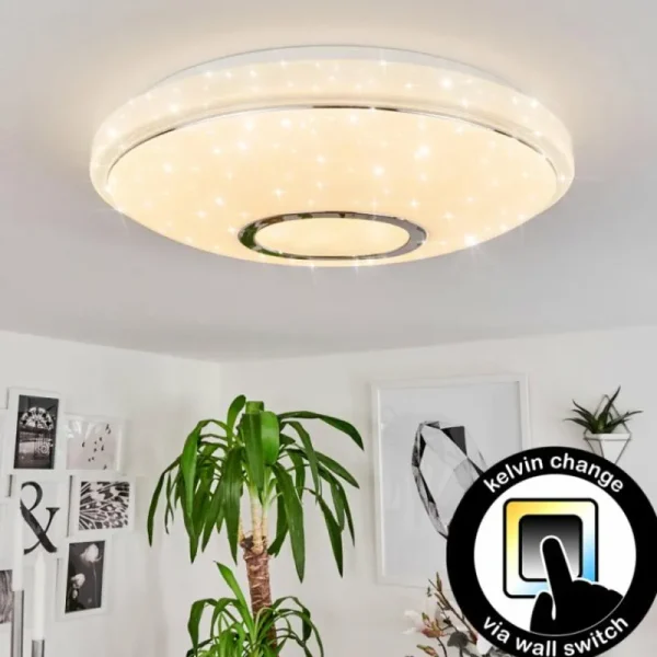 hofstein Plafonnier Auxerre LED Blanc, 1 lumière* Lampes Modernes