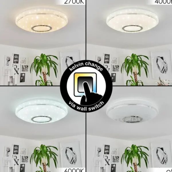 hofstein Plafonnier Auxerre LED Blanc, 1 lumière* Lampes Modernes
