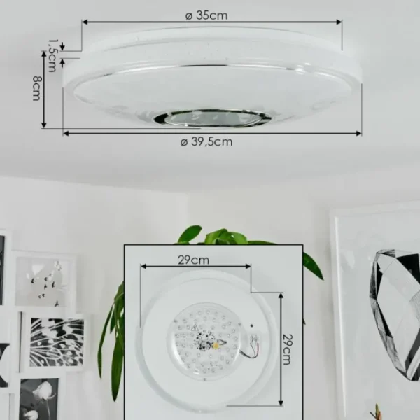 hofstein Plafonnier Auxerre LED Blanc, 1 lumière* Lampes Modernes